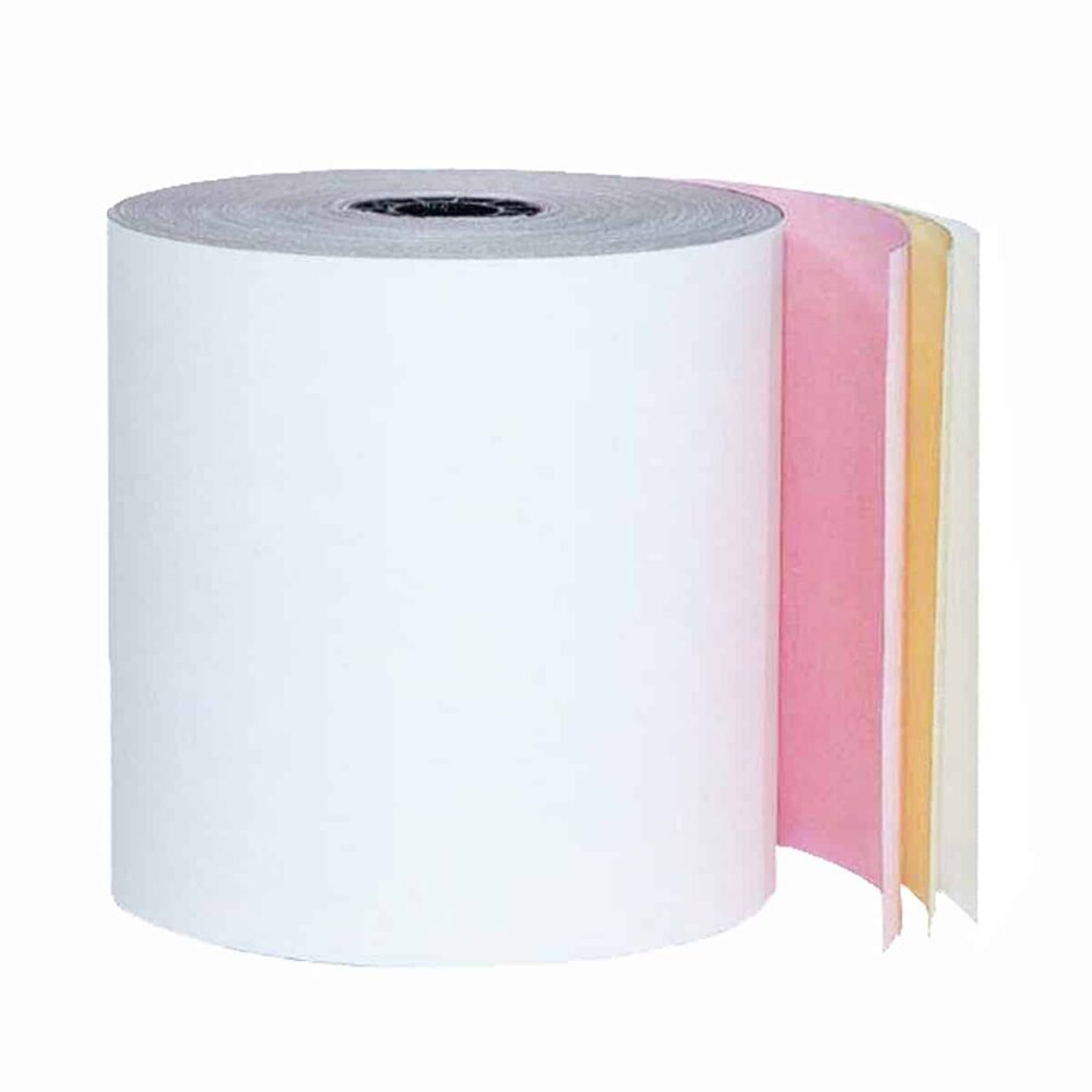 ZipMaster Grow -  POS & Cash Rolls 3-Ply Printer Paper Rolls, 3″ x 3″ x 65′ White/Yellow/Pink