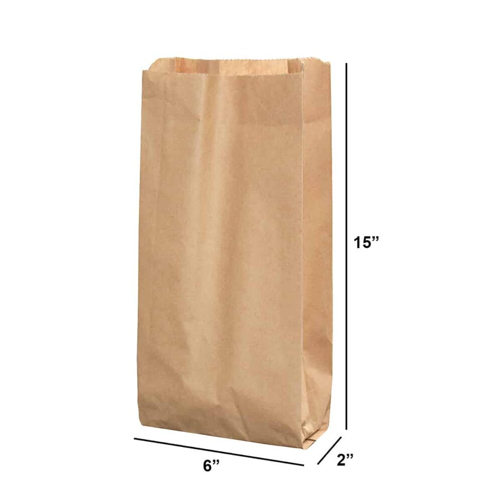 ZipMaster Grow -  Paper Bags & Reusable Carrying Boxes Kraft Paper Bags 6″ x 2″ x 15″