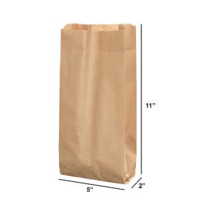 ZipMaster Grow -  Paper Bags & Reusable Carrying Boxes Kraft Paper Bags 5″ x 2″ x 11″