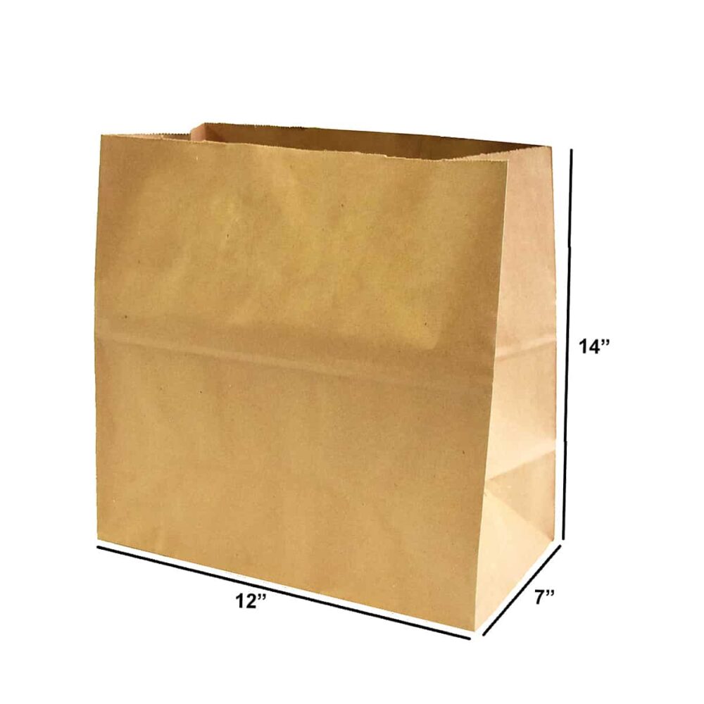 ZipMaster Grow -  Paper Bags & Reusable Carrying Boxes Kraft Paper Bags 12″ x 7″ x 14″