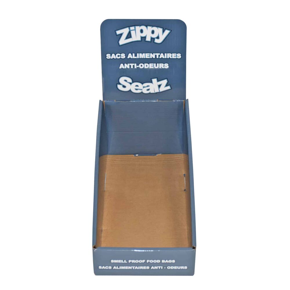 ZipMaster Grow -  Retail Bags Zippy Sealz Mylar Bag Display Boxes Small (French text)