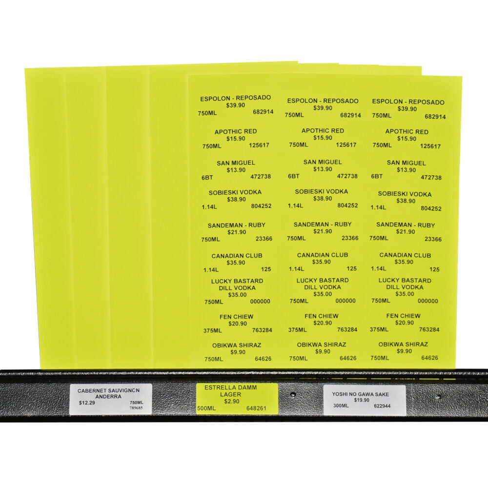 ZipMaster Grow -  Labels and Signage Sticker Labels <br> Neon Yellow <br> 2 5/8″ x 1″