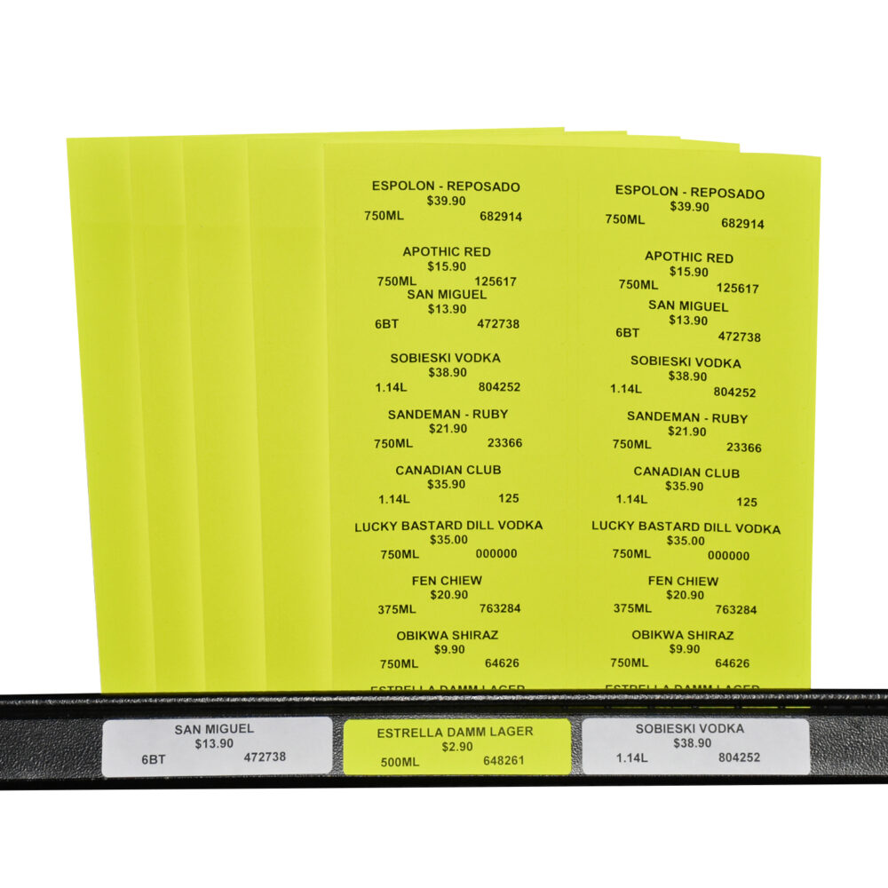 ZipMaster Grow -  Labels and Signage Sticker Labels <br> Neon Yellow <br> 4″ x 1″