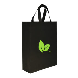 ZipMaster Grow -  Retail Bags Reusable Shopping Bags Black with Green Leaf Design