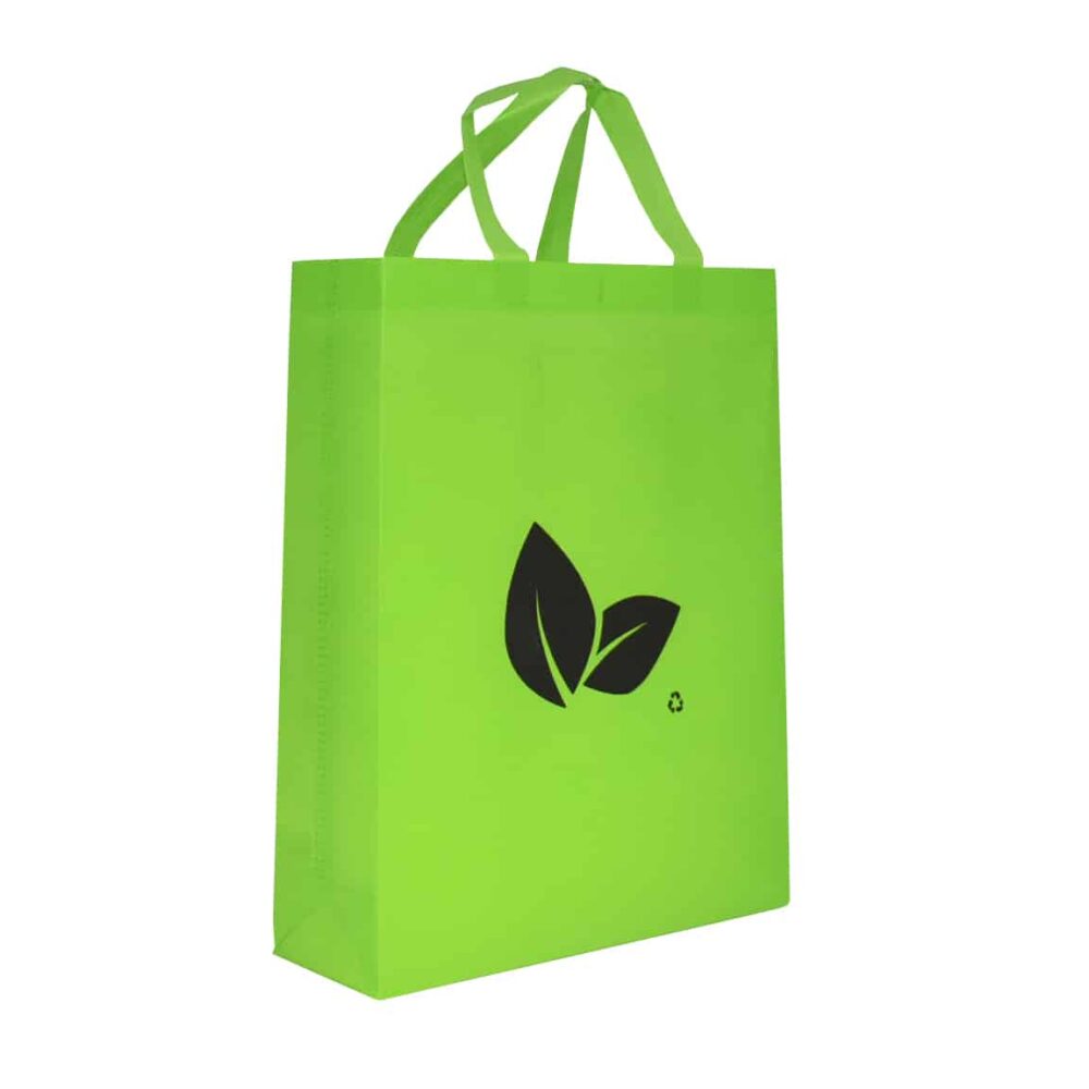 ZipMaster Grow -  Retail Bags Reusable Shopping Bags Lime green with black Leaf Design
