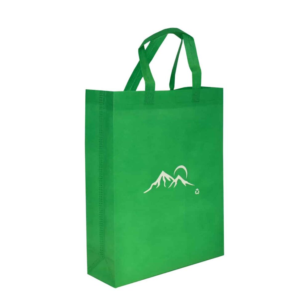 ZipMaster Grow -  Retail Bags Reusable Shopping Bags – Bright Green with White Mountain Design