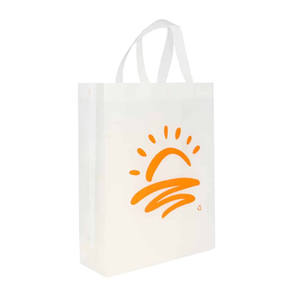 ZipMaster Grow -  Retail Bags Reusable Shopping Bags – White with Orange Sunset Design