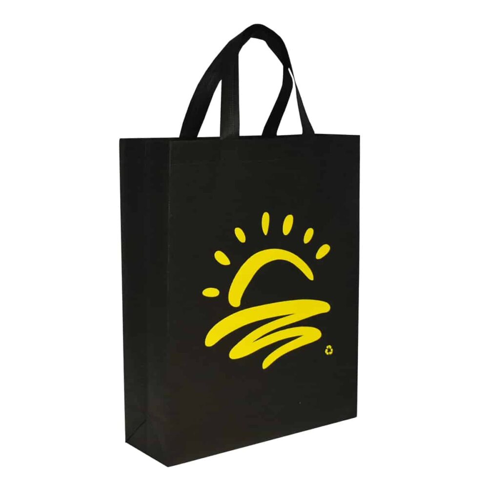 ZipMaster Grow -  Retail Bags Reusable Shopping Bags – Black with Yellow Sunset Design