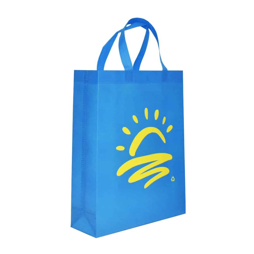 ZipMaster Grow -  Retail Bags Reusable Shopping Bags – Light Blue with Yellow Sunset Design