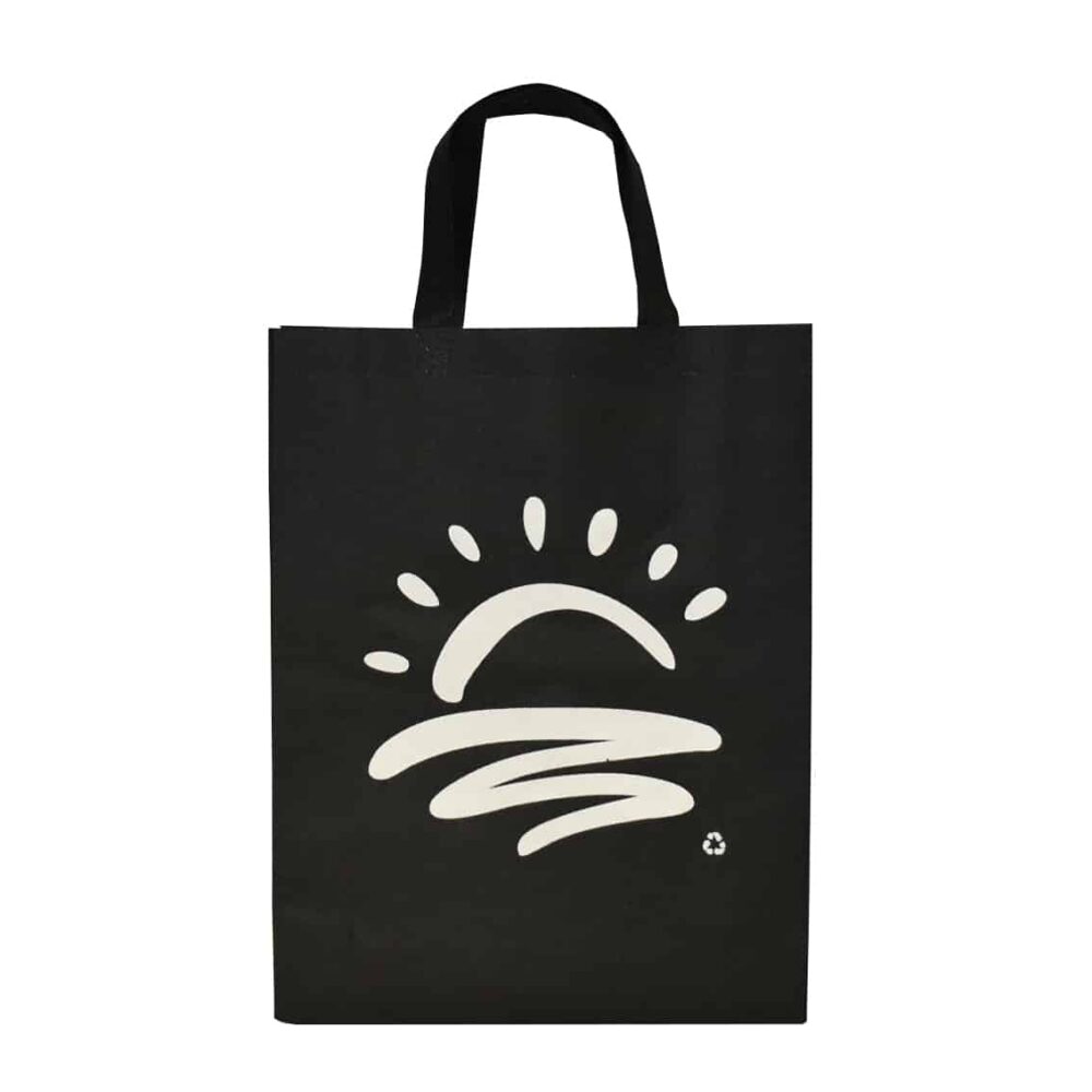 ZipMaster Grow -  Retail Bags Reusable Shopping Bags – Black with White Sunset Design