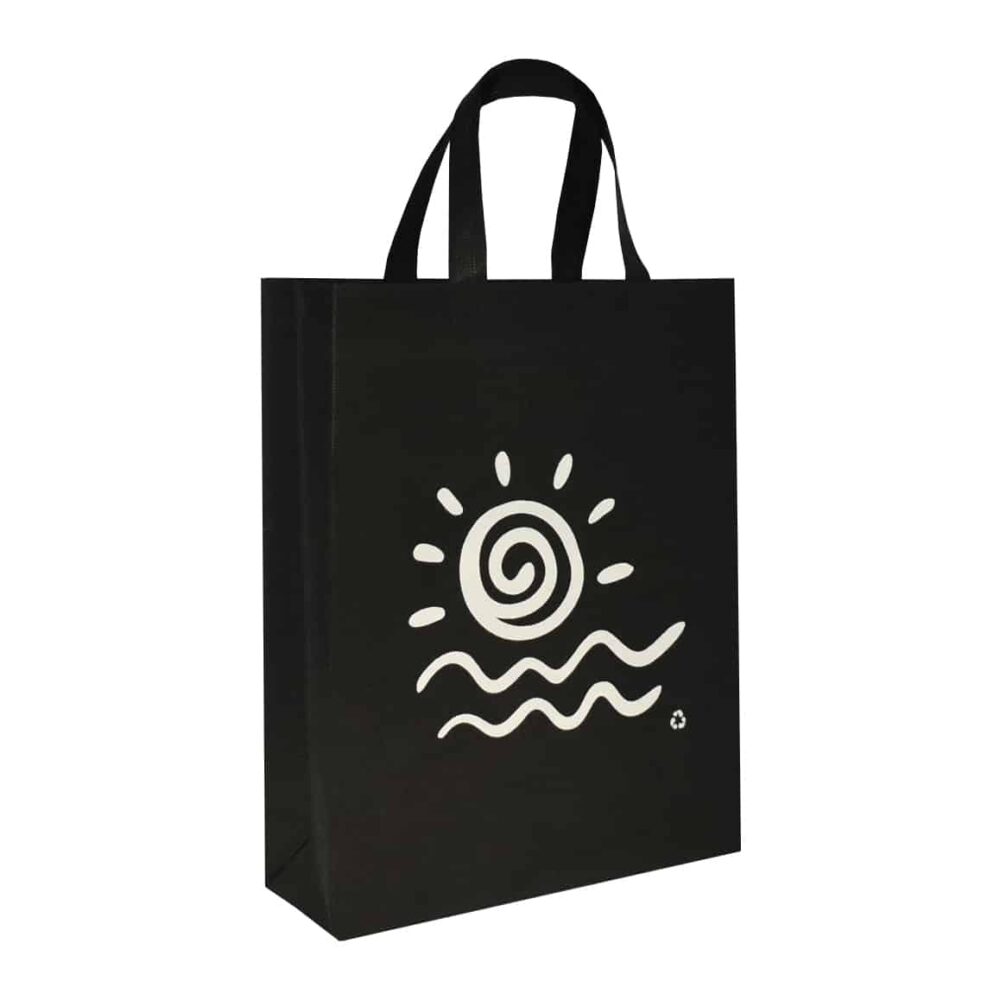 ZipMaster Grow -  Retail Bags Reusable Shopping Bags – Black with Wavey Water Design