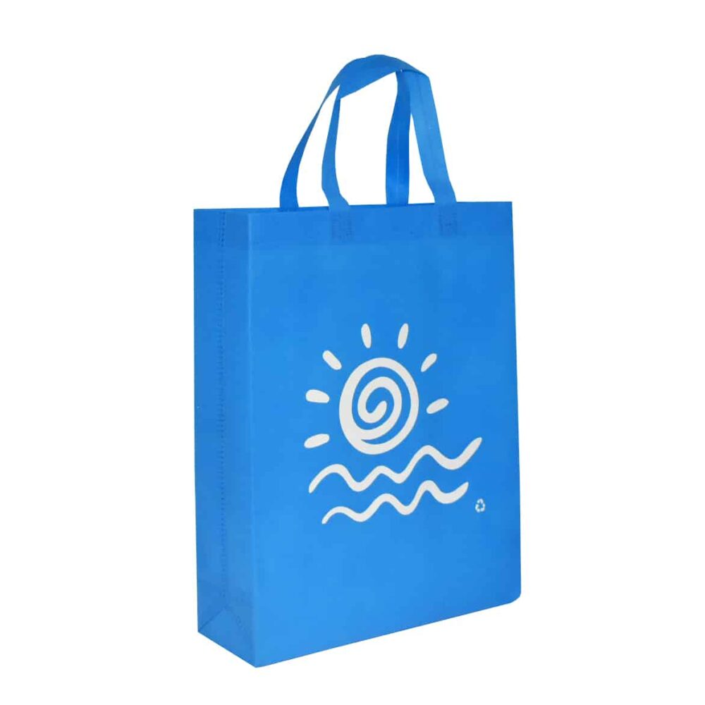 ZipMaster Grow -  Retail Bags Reusable Shopping Bags – Light Blue with Fun Sun over Wavey Design