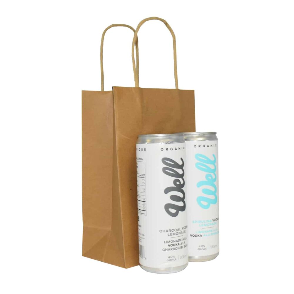 ZipMaster Grow -  Paper Bags & Reusable Carrying Boxes Kraft Paper Shopping Bags 5 1/4″x 3 1/4″x 8 1/4″