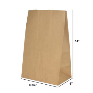 ZipMaster Grow -  Paper and Biodegradable Bags Kraft Retail Bags 8 3/4″ x 6″ x 14″