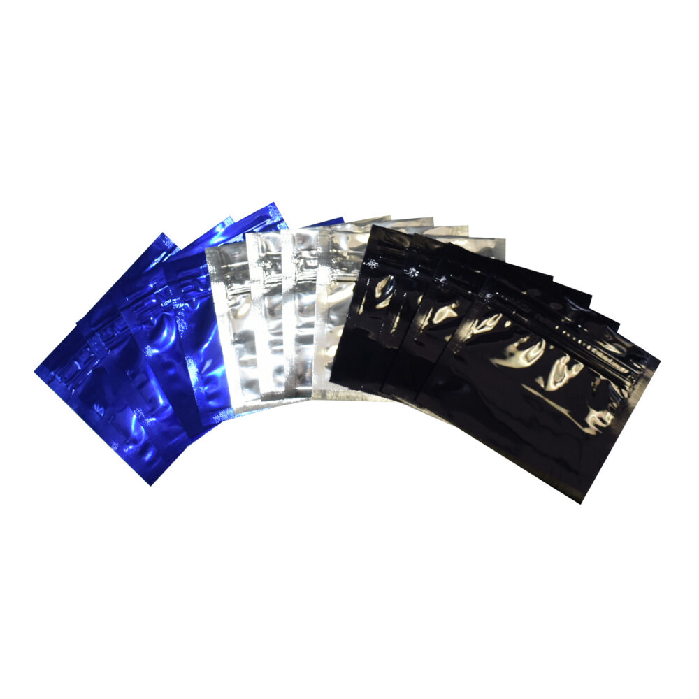 ZipMaster Grow -  Zippy Sealz Smell Proof Sample & Testing Mylar Bags Zippy Sealz Sample and Testing Mylar Bags-150 Small Bags / Black, Blue & Silver